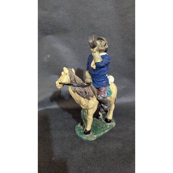 Vintage Hand-Painted Cowboy Figurine Drinking On Horse Resin 6" Tall Western Dec - Picture 3 of 10